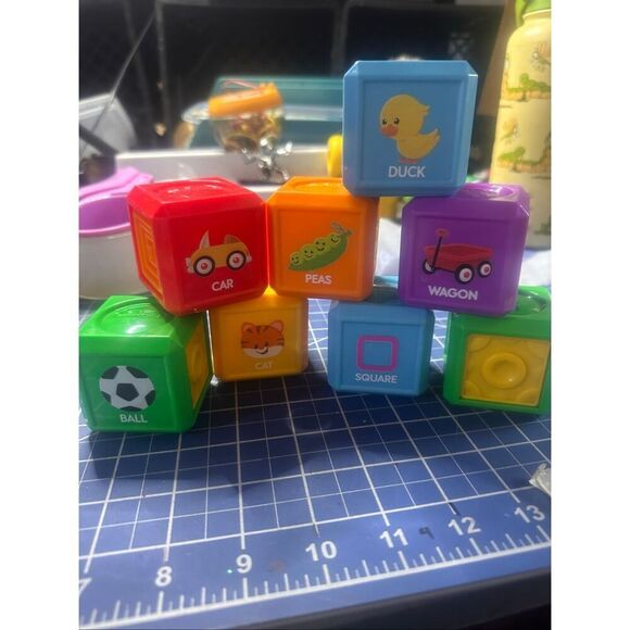 Fisher Price LAUGH & LEARN first words food blocks bundle 8pcs 209 - Picture 2 of 3